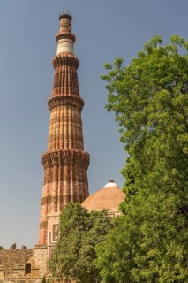Qutb Minar, the minaret and victory tower, one of the UNESCO World Heritage Sites in Delhi,