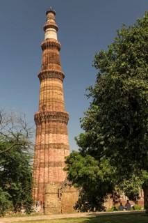 Qutb Minar, the minaret and victory tower, one of the UNESCO World Heritage Sites in Delhi,