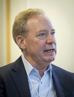 Brad Smith, President and Vice Chairman of Microsoft, pictured during the World Economic Forum in