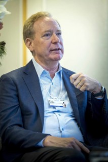 Brad Smith, President and Vice Chairman of Microsoft, pictured during the World Economic Forum in