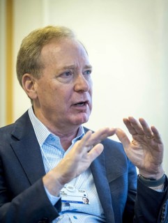 Brad Smith, President and Vice Chairman of Microsoft, pictured during the World Economic Forum in