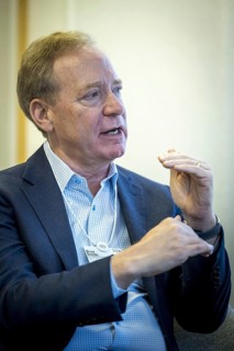 Brad Smith, President and Vice Chairman of Microsoft, pictured during the World Economic Forum in