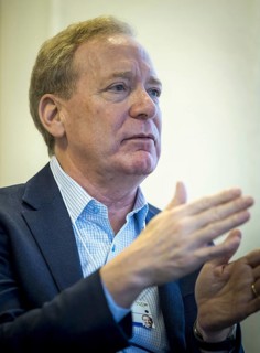 Brad Smith, President and Vice Chairman of Microsoft, pictured during the World Economic Forum in