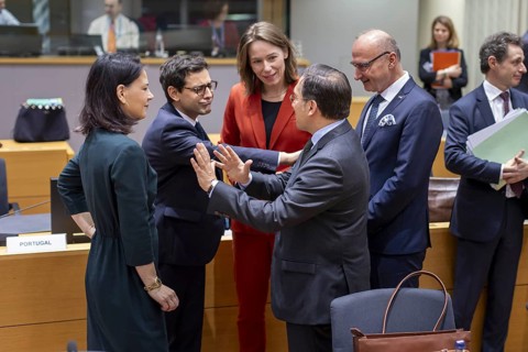 Annalena Bärbock, (Green) Federal Foreign Minister, takes part in the Foreign Affairs Council. Here