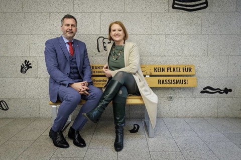 Tobias Schick, Lord Mayor of Cottbus, and Lisa Paus (Bündnis 90/Die Grünen), Federal Minister for