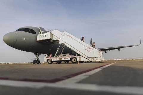 Aircraft A321 of the air force, photographed during an unscheduled stop in Jeddah, 24 January 2024.