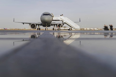 Aircraft A321 of the air force, photographed during an unscheduled stop in Jeddah, 24 January 2024.
