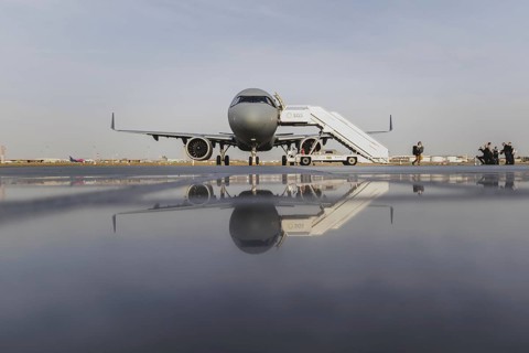 Aircraft A321 of the air force, photographed during an unscheduled stop in Jeddah, 24 January 2024.
