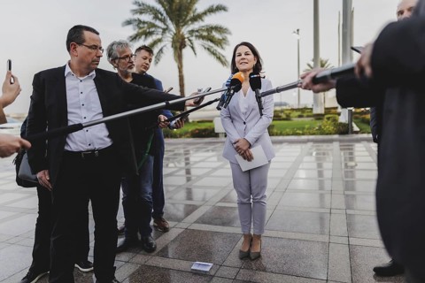 Annalena Bärbock (Alliance 90/The Greens), Federal Foreign Minister, photographed during a press
