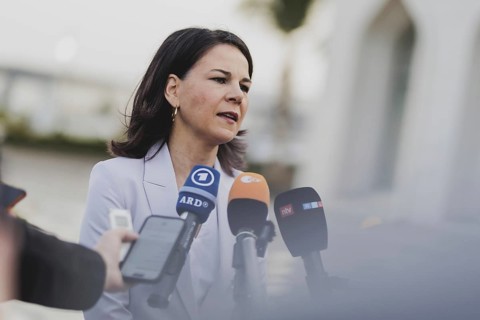 Annalena Bärbock (Alliance 90/The Greens), Federal Foreign Minister, photographed during a press
