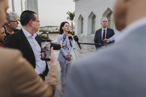 Annalena Bärbock (Alliance 90/The Greens), Federal Foreign Minister, photographed during a press