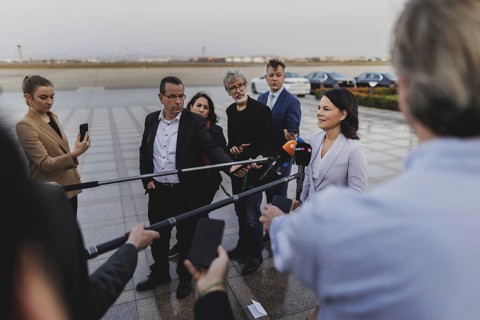 Annalena Bärbock (Alliance 90/The Greens), Federal Foreign Minister, photographed during a press