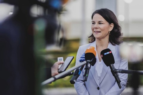 Annalena Bärbock (Alliance 90/The Greens), Federal Foreign Minister, photographed during a press