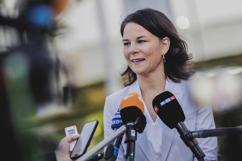 Annalena Bärbock (Alliance 90/The Greens), Federal Foreign Minister, photographed during a press