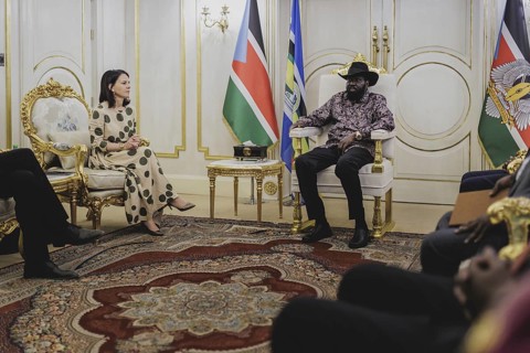 (L-R) Annalena Bärbock (Alliance 90/The Greens), Federal Foreign Minister, and Salva Kiir Mayardit,