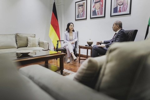 (L-R) Annalena Bärbock (Alliance 90/The Greens), Federal Foreign Minister, and Ayman Safadi,