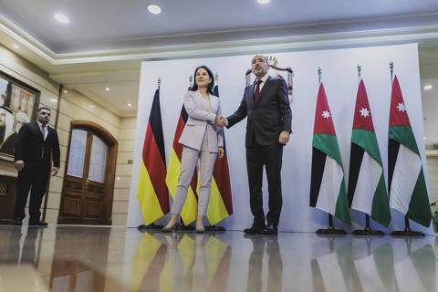 (L-R) Annalena Bärbock (Alliance 90/The Greens), Federal Foreign Minister, and Ayman Safadi,