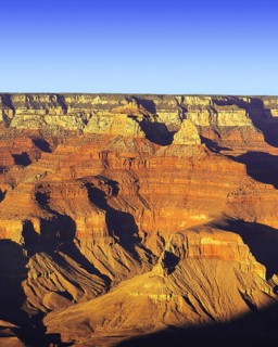 Grand Canyon from South Rim, in dramatic dawn light