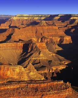 Grand Canyon from South Rim, in dramatic dawn light