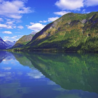 Fjaerlandfjord in the Sogn district, Norway, Europe