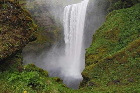 Skogafoss, one of the highest waterfalls (60m) in Iceland