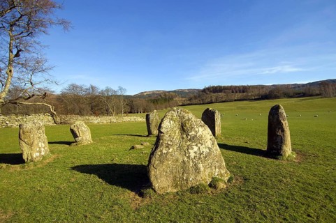 Megalithic stone circle at Kinnell, near Killin, Perthshire, Scotland, UK