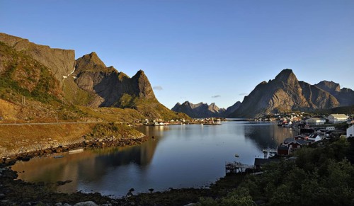 The town of Reine in the early morning, Lofoten Islands, north-west Norway