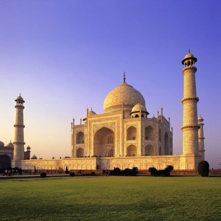 Classic early-morning view of the Taj Mahal reflecting in still water, Agra, India, Asia