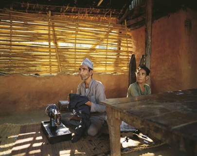 The village tailor and his wife in the village of Sultibari in east Nepal