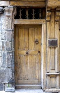 Old front door, entrance door, Morlaix, Departements Finistere, Brittany, France, Europe