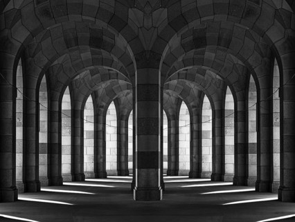 Arcade tour of the Congress Hall, unfinished monumental building of the National Socialists on the