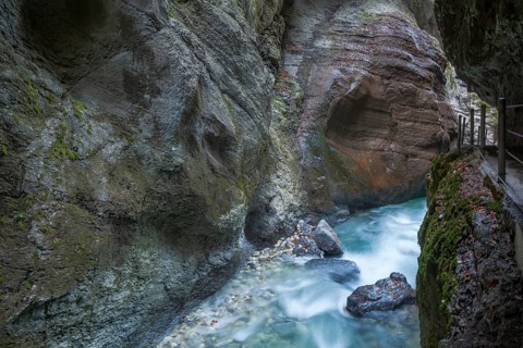 Partnachklamm Gorge, Garmisch-Partenkirchen, Upper Bavaria, Bavaria, Germany, Europe