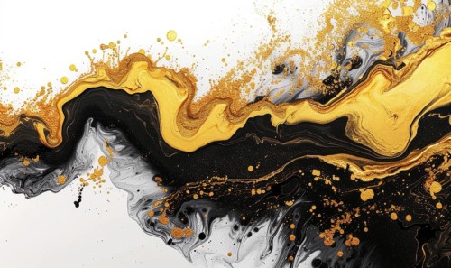 Marble abstract acrylic background. Marbling artwork texture. Agate ripple pattern. Gold powder AI