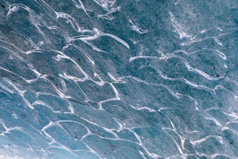 Ice structure of a glacier cave, winter, Morteratsch glacier, Pontresina, Engadin, Grisons,