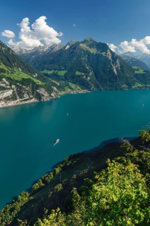 View from Seelisberg over Lake Lucerne to Bristenstock, Canton Uri, Switzerland, Seelisberg, Lake