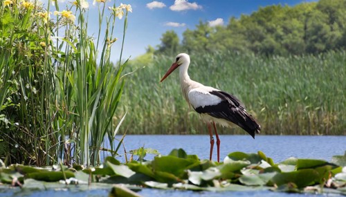 Ai generated, animal, animals, bird, birds, biotope, habitat, a, individual, swims, waters, reeds,
