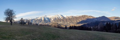 Snow-covered Alpine peaks, Sengsengebirge, panoramic shot, Spital am Pyhrn, Totes Gebirge,