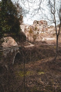 Panoramic of Rupit, one of the best known medieval towns in Catalonia in Spain