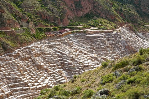 Salineras de Maras or salt mines of Maras, Cusco region, Peru, South America