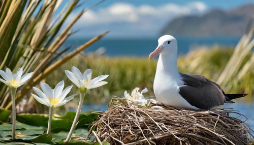 Ai generated, animal, animals, bird, birds, biotope, habitat, a, individual, swims, waters, reeds,