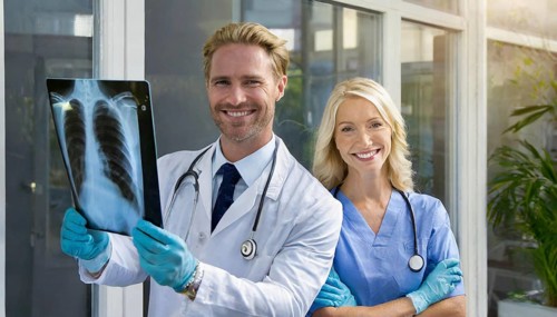 AI generated, RF, man, woman, woman, doctor, doctors, medical team, team, 30+, years, attractive,