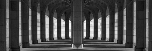 Arcade tour of the Congress Hall, unfinished monumental building of the National Socialists on the