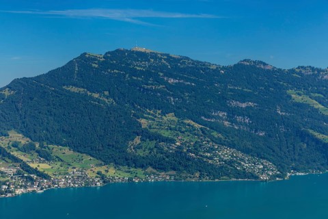 View from Buergenstock over Lake Lucerne to the Rigi, Canton Niewalden, Switzerland, Lake Lucerne,
