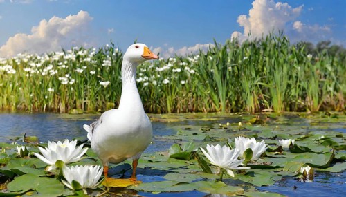 Ai generated, animal, animals, bird, birds, biotope, habitat, an, individual, water, reed, blue
