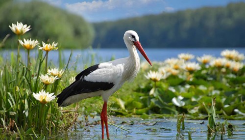 Ai generated, animal, animals, bird, birds, biotope, habitat, a, individual, swims, waters, reeds,