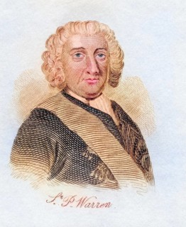 Admiral Sir Peter Warren, c. 1703, 1752, British naval officer. From the book Crabb's Historical