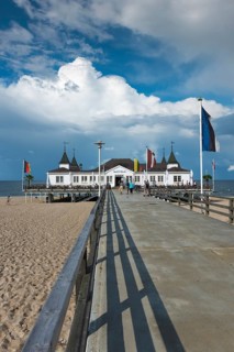 Pier on the lido of Ahlbeck, travel, summer holiday, tourism, Baltic Sea, Baltic Sea coast, lido,