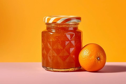 Jar of orange jam. KI generiert, generiert AI generated
