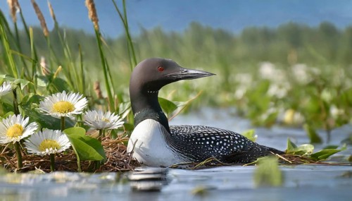 Ai generated, animal, animals, bird, birds, biotope, habitat, a, individual, swims, waters, breeds,