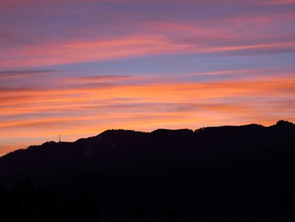 Dawn over the Mugel, Leoben, Styria, Austria, Europe
